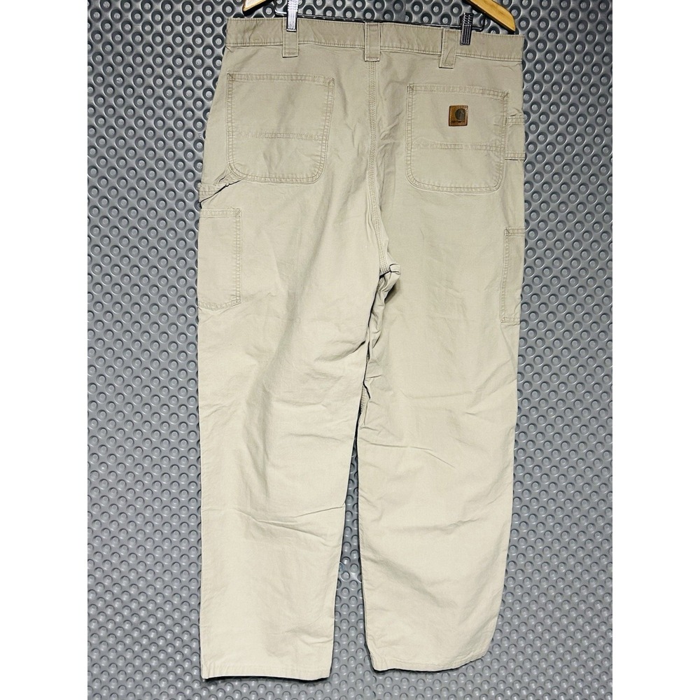 Carhartt Men's Original Dungaree Fit Carpenter Pants Khaki 100% Cotton 40x36 - Picture 3 of 9
